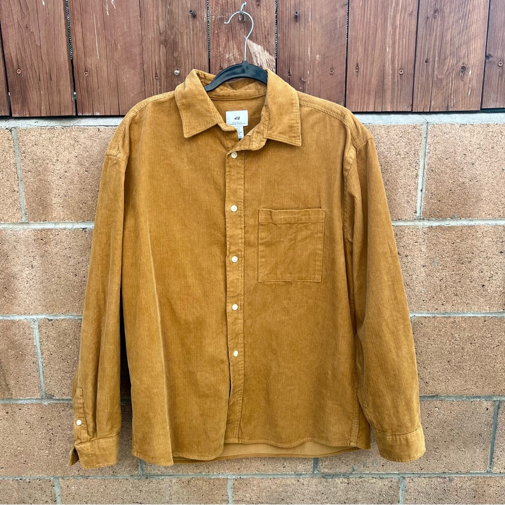 Corduroy Long sleeve mustard yellow shirt from H&M